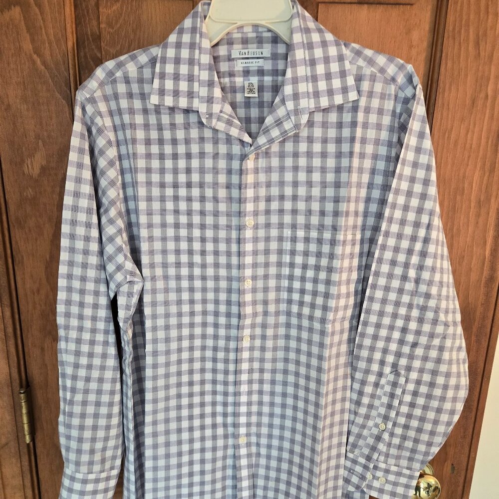 Van Heusen Classic Fit Casual Button Down Shirt Mens 15 1/2